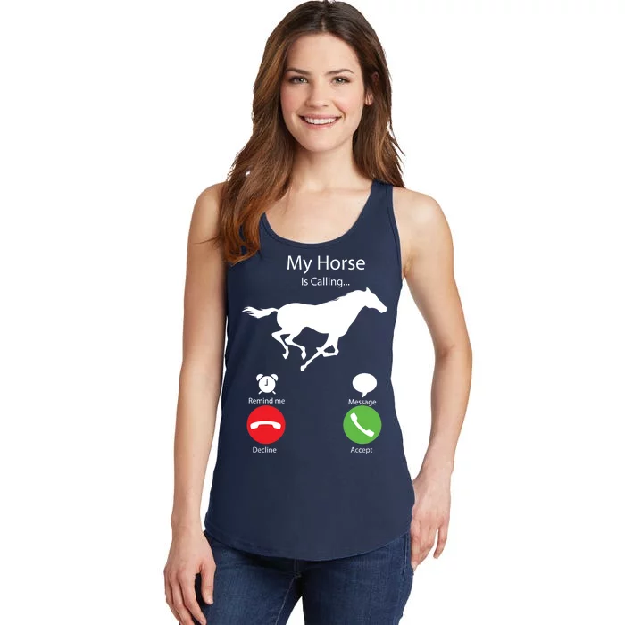 My Horse Is Calling Ladies Essential Tank