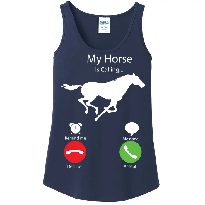 My Horse Is Calling Ladies Essential Tank