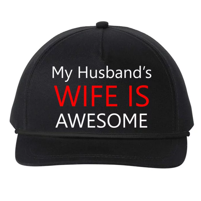 My Husband's Wife Is Awesome Snapback Five-Panel Rope Hat