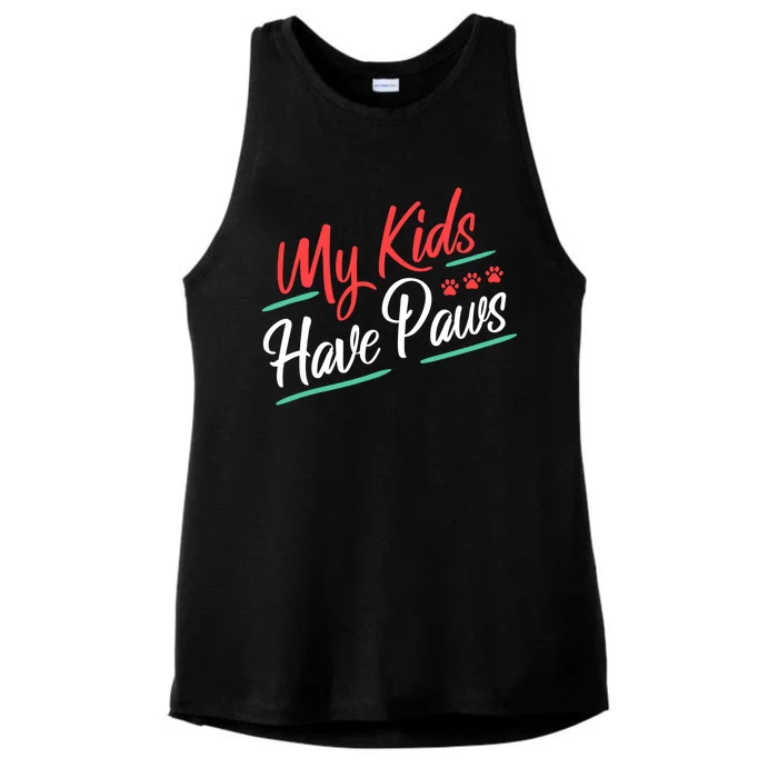 My Kids Have Paws Pet Owner Ladies Tri-Blend Wicking Tank