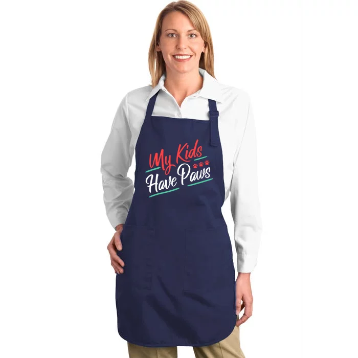 My Kids Have Paws Pet Owner Full-Length Apron With Pocket