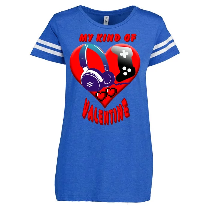 My Kind Of Valentine Gamer Enza Ladies Jersey Football T-Shirt