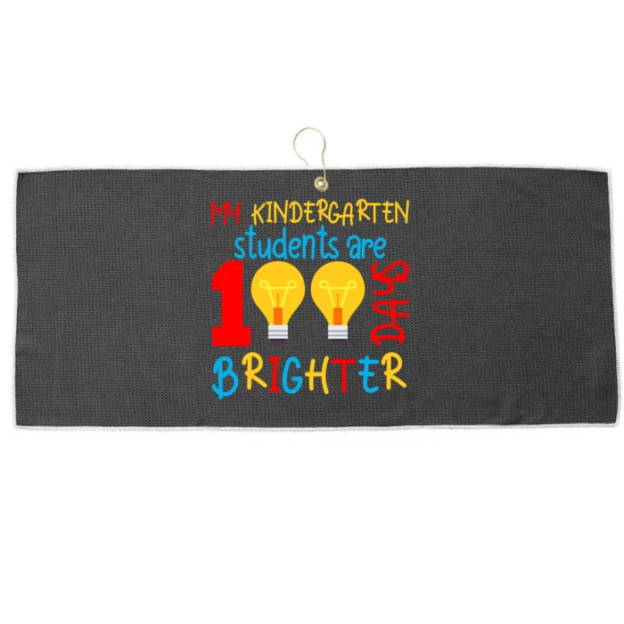 My Kindergarten Student Are 100 Days Brighter Large Microfiber Waffle Golf Towel