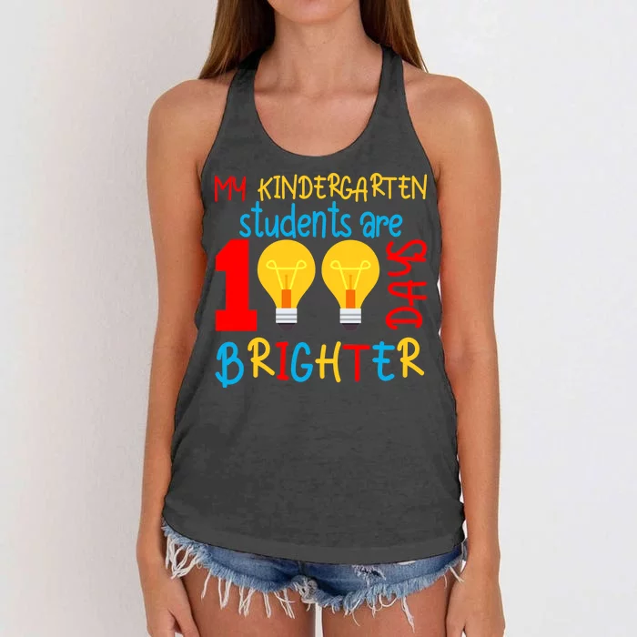 My Kindergarten Student Are 100 Days Brighter Women's Knotted Racerback Tank