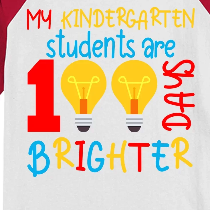 My Kindergarten Student Are 100 Days Brighter Kids Colorblock Raglan Jersey