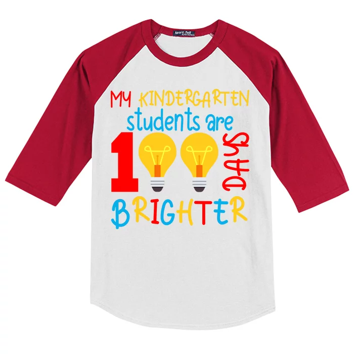 My Kindergarten Student Are 100 Days Brighter Kids Colorblock Raglan Jersey