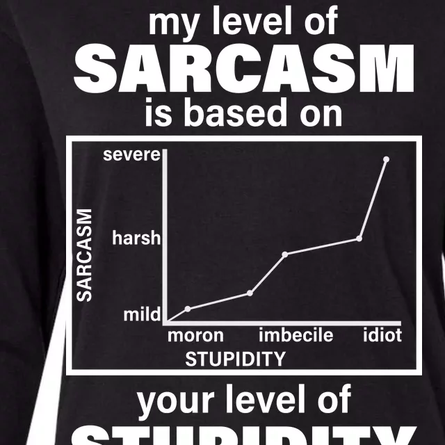 My Level Of Sarcasm Depends On Your Level Of Stupidity Womens Cotton Relaxed Long Sleeve T-Shirt