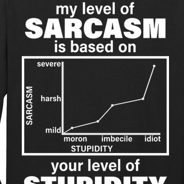 My Level Of Sarcasm Depends On Your Level Of Stupidity Long Sleeve Shirt