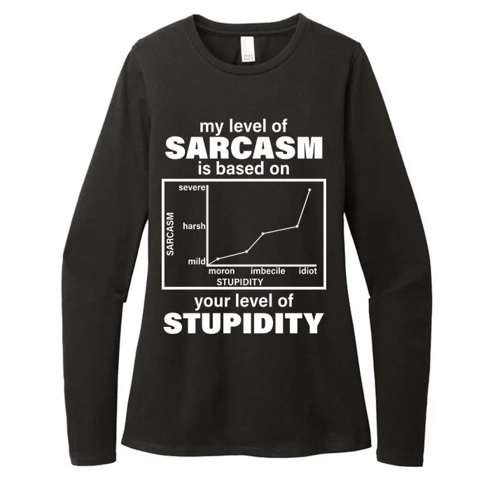 My Level Of Sarcasm Depends On Your Level Of Stupidity Womens CVC Long Sleeve Shirt