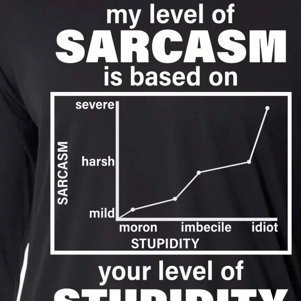 My Level Of Sarcasm Depends On Your Level Of Stupidity Cooling Performance Long Sleeve Crew