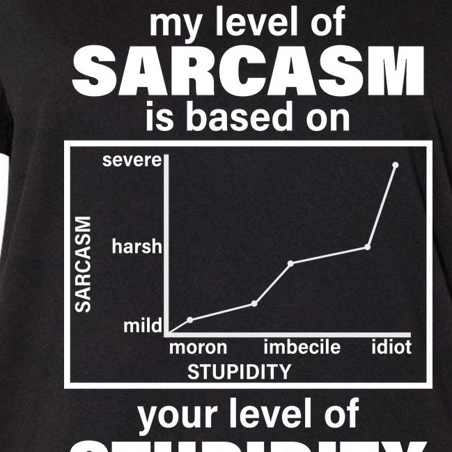 My Level Of Sarcasm Depends On Your Level Of Stupidity Women's V-Neck Plus Size T-Shirt