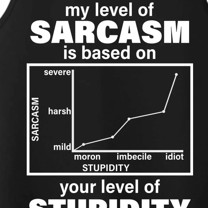 My Level Of Sarcasm Depends On Your Level Of Stupidity Performance Tank