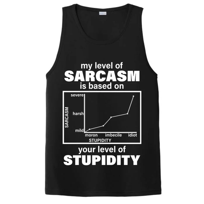 My Level Of Sarcasm Depends On Your Level Of Stupidity Performance Tank