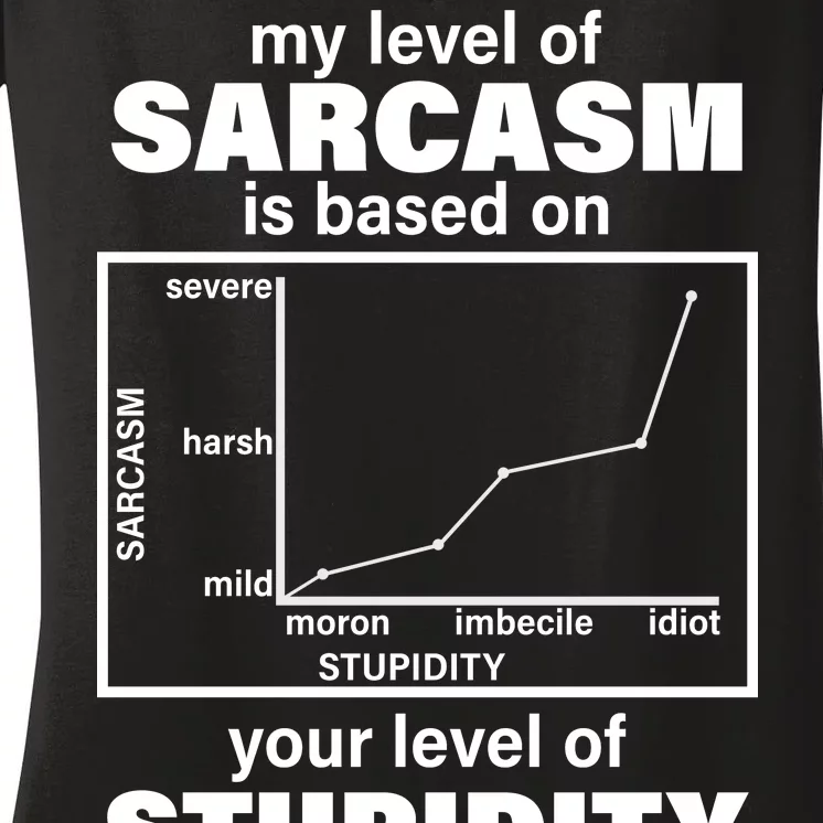 My Level Of Sarcasm Depends On Your Level Of Stupidity Women's V-Neck T-Shirt