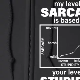 My Level Of Sarcasm Depends On Your Level Of Stupidity Full Zip Hoodie