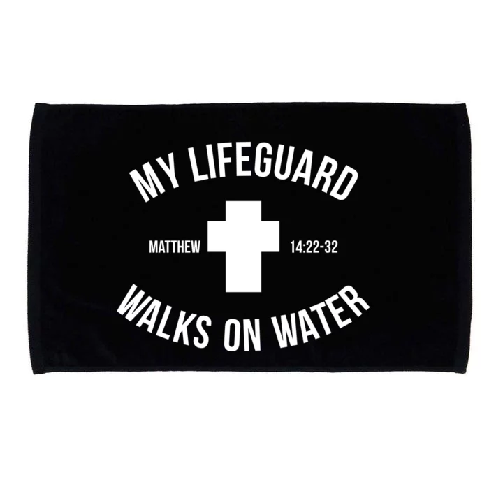 My Lifeguard Walks on Water - Matthew 14:22-32 Jesus Cross Microfiber Hand Towel