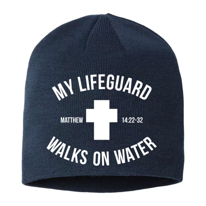 My Lifeguard Walks on Water - Matthew 14:22-32 Jesus Cross 8 1/2in Sustainable Knit Beanie