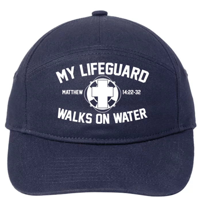 My Lifeguard Walks On Water Jesus Saves 7-Panel Snapback Hat