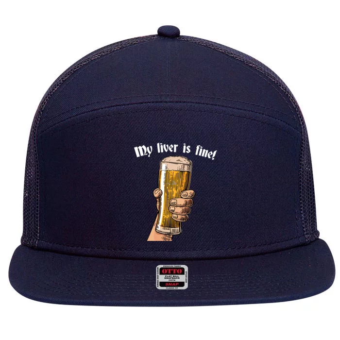 My Liver Is Fine 7 Panel Mesh Trucker Snapback Hat