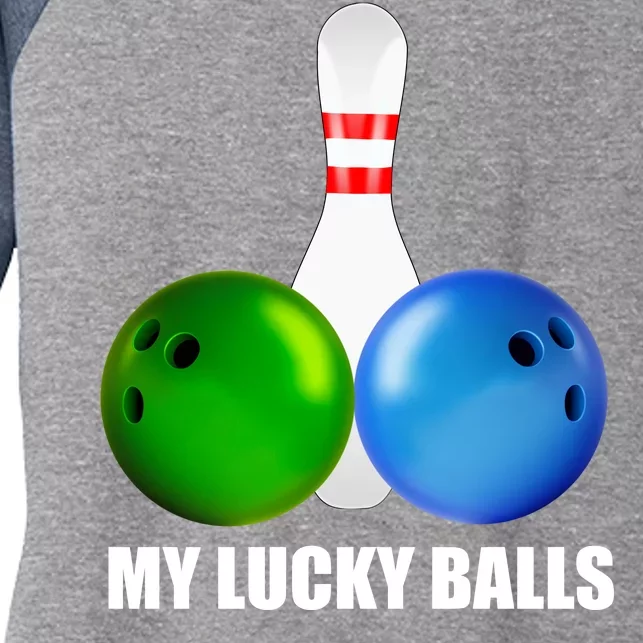 My Lucky Balls Women's Tri-Blend 3/4-Sleeve Raglan Shirt