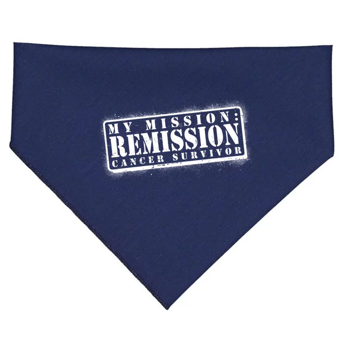 My Mission Remission Cancer Survivor Stamp USA-Made Doggie Bandana