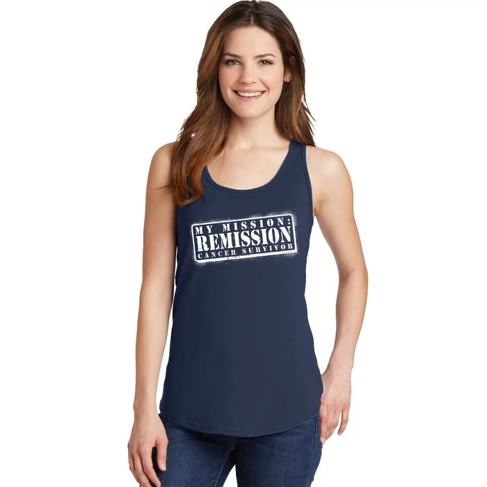 My Mission Remission Cancer Survivor Stamp Ladies Essential Tank