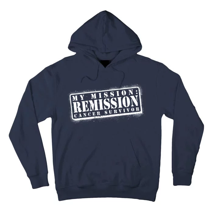 My Mission Remission Cancer Survivor Stamp Tall Hoodie