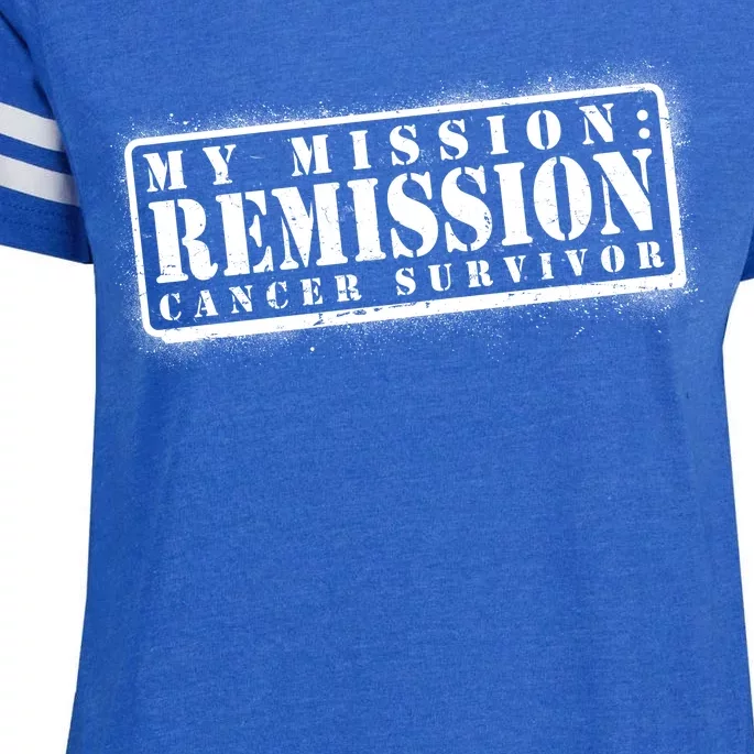 My Mission Remission Cancer Survivor Stamp Enza Ladies Jersey Football T-Shirt