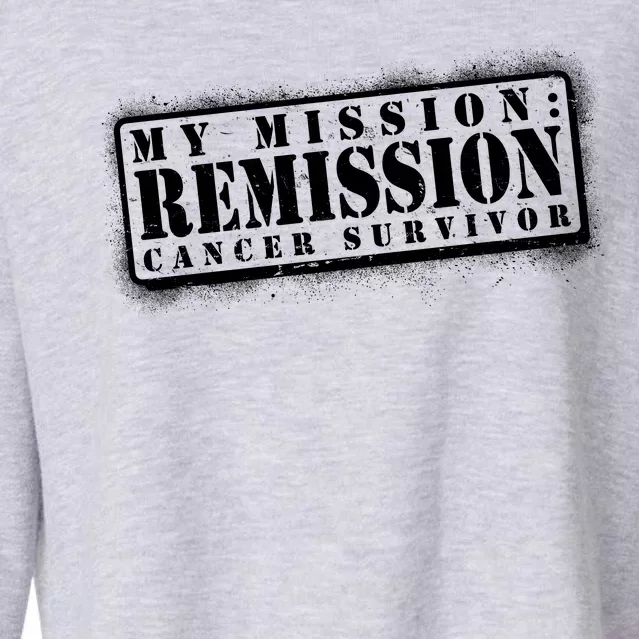 My Mission Remission Cancer Survivor Stamp Cropped Pullover Crew