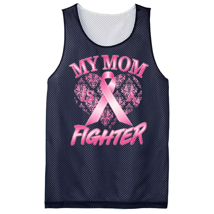 My Mom Is A Fighter Breast Cancer Awareness Mesh Reversible Basketball Jersey Tank