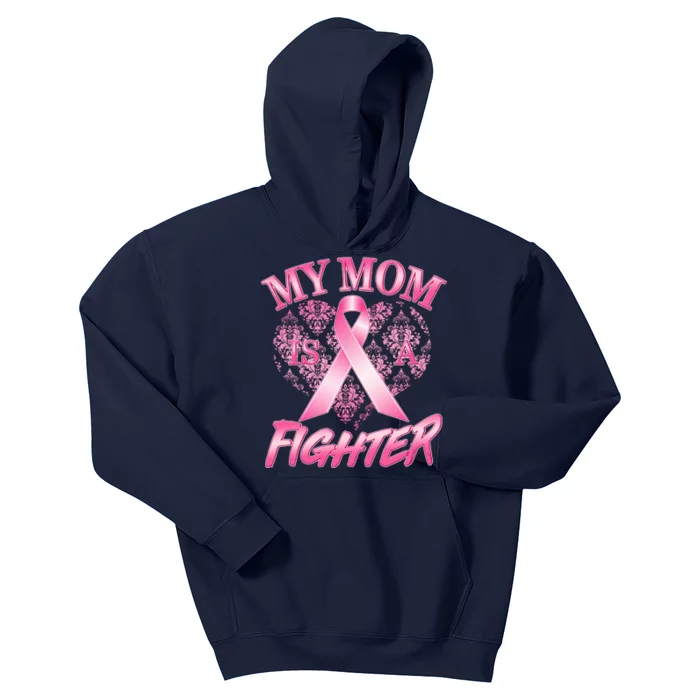 My Mom Is A Fighter Breast Cancer Awareness Kids Hoodie