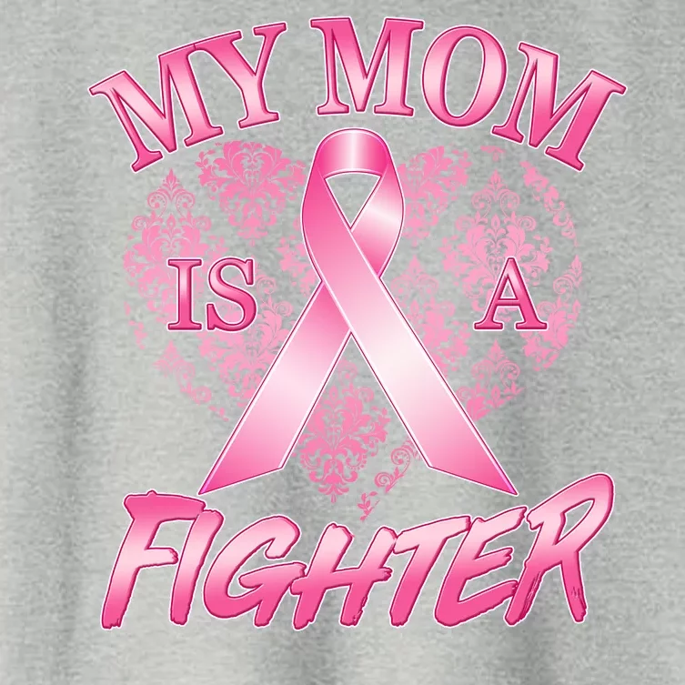 My Mom Is A Fighter Breast Cancer Awareness Women's Crop Top Tee