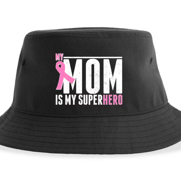 My Mom Is My Superhero Breast Cancer Sustainable Bucket Hat