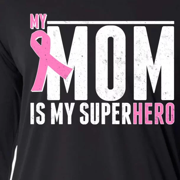 My Mom Is My Superhero Breast Cancer Cooling Performance Long Sleeve Crew