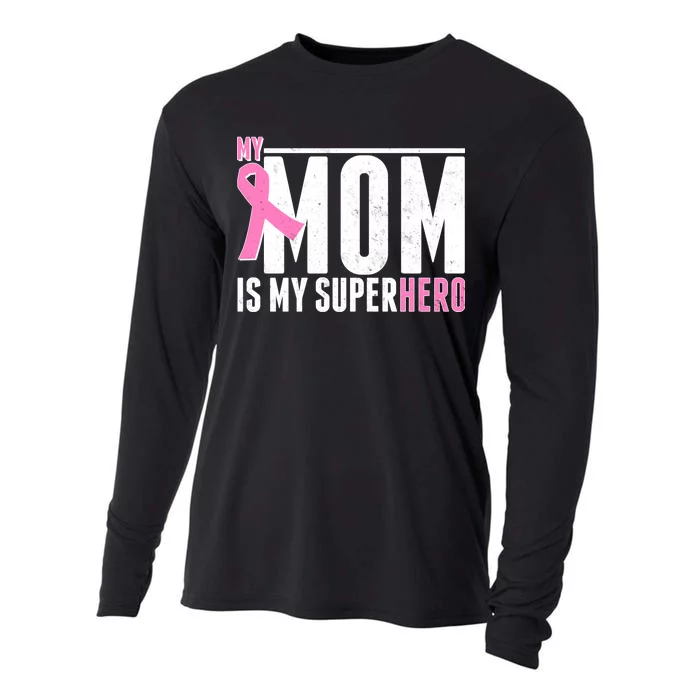 My Mom Is My Superhero Breast Cancer Cooling Performance Long Sleeve Crew