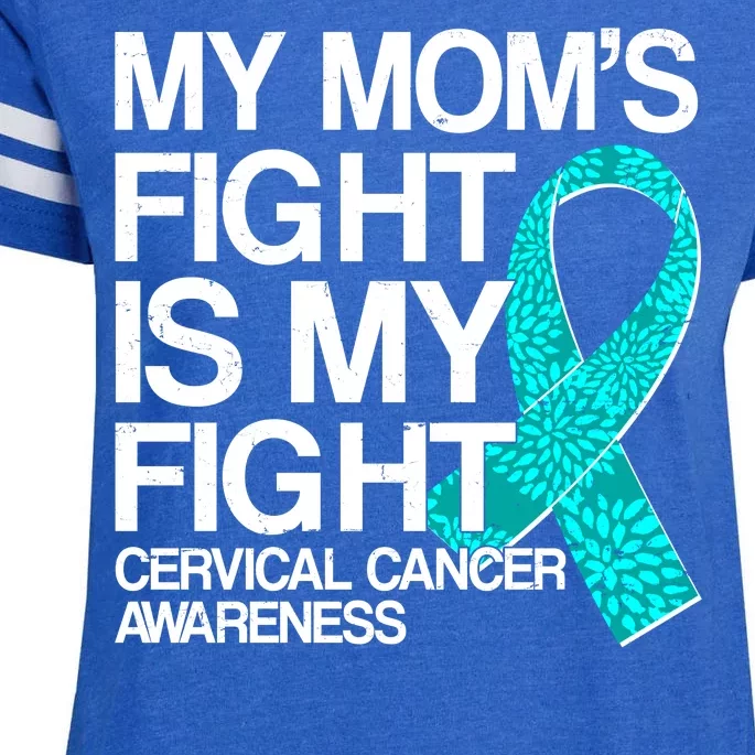 My Mom's Fight is My Fight Cervical Cancer Awareness Enza Ladies Jersey Football T-Shirt