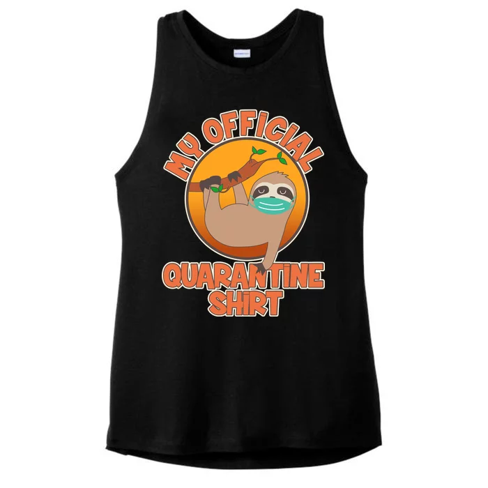 My Official Quarantine Shirt Sloth Ladies Tri-Blend Wicking Tank