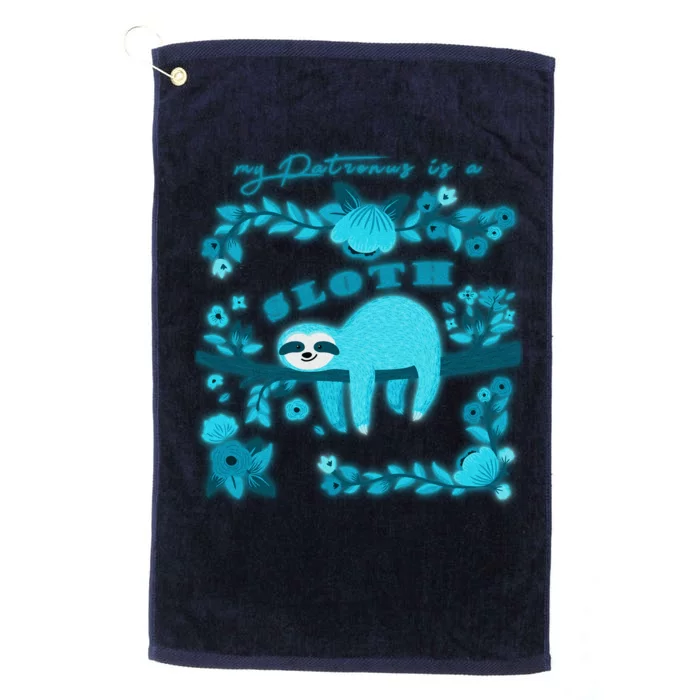 My Patronsus Is A Sloth Funny Platinum Collection Golf Towel