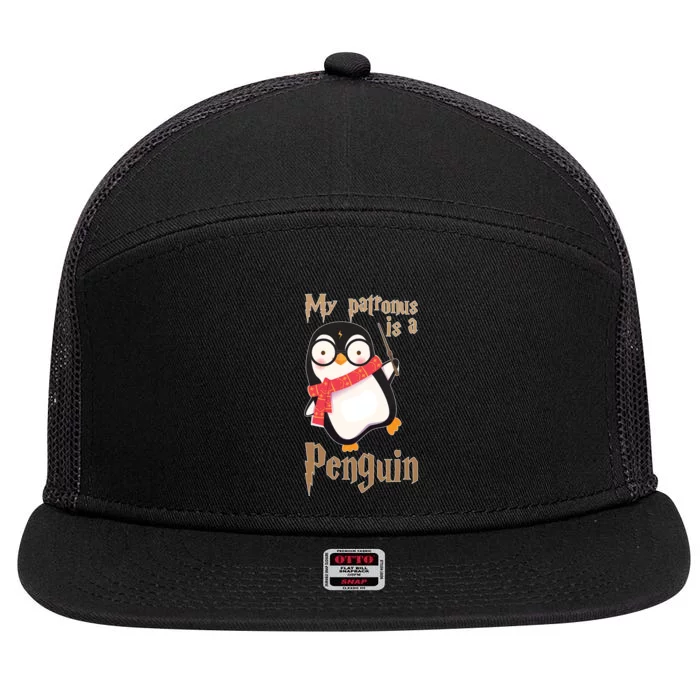 My Patronus Is a Penguin 7 Panel Mesh Trucker Snapback Hat