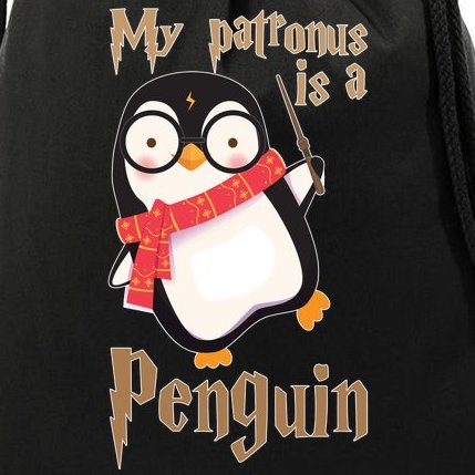 My Patronus Is a Penguin Drawstring Bag