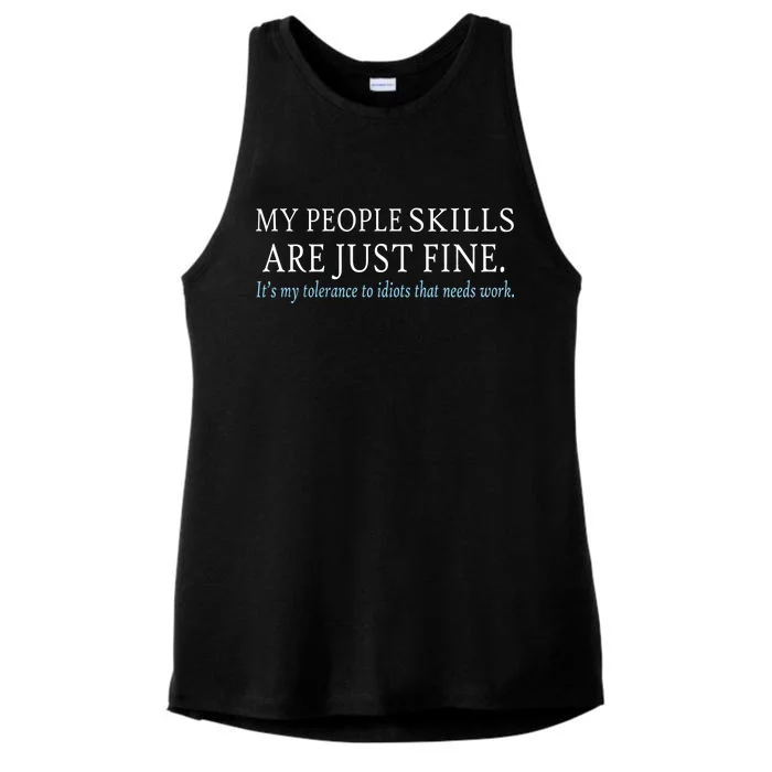 My People Skills Are Just Fine Ladies Tri-Blend Wicking Tank