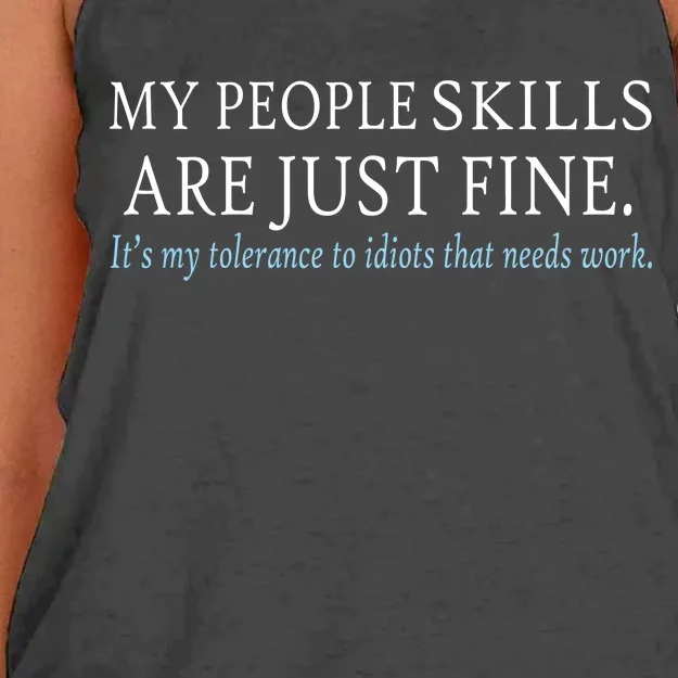 My People Skills Are Just Fine Women's Knotted Racerback Tank