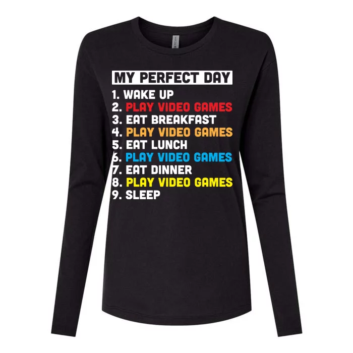 My Perfect Day Womens Cotton Relaxed Long Sleeve T-Shirt