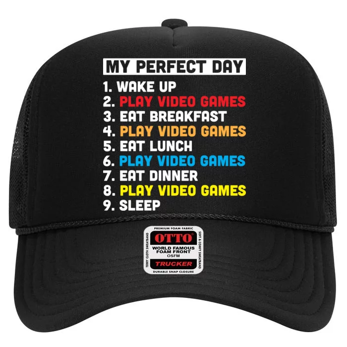 My Perfect Day High Crown Mesh Trucker Hat