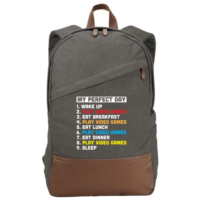 My Perfect Day Cotton Canvas Backpack