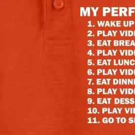 My Perfect Day Sleep Eat Play Video Games Dry Zone Grid Performance Polo