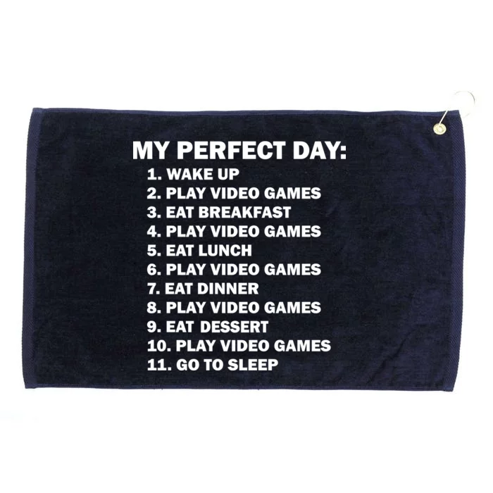 My Perfect Day Sleep Eat Play Video Games Grommeted Golf Towel