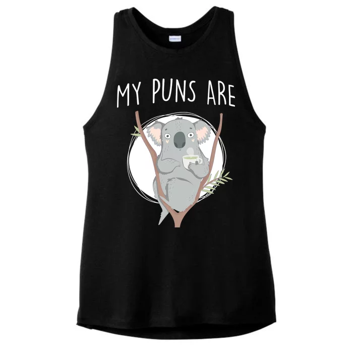 My Puns Are Koala Tea Ladies Tri-Blend Wicking Tank