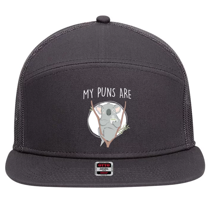 My Puns Are Koala Tea 7 Panel Mesh Trucker Snapback Hat