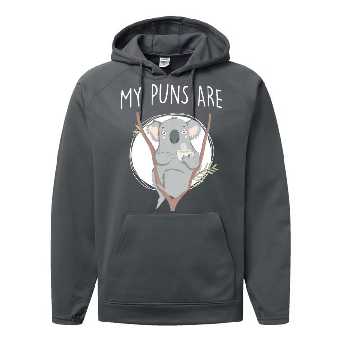 My Puns Are Koala Tea Performance Fleece Hoodie